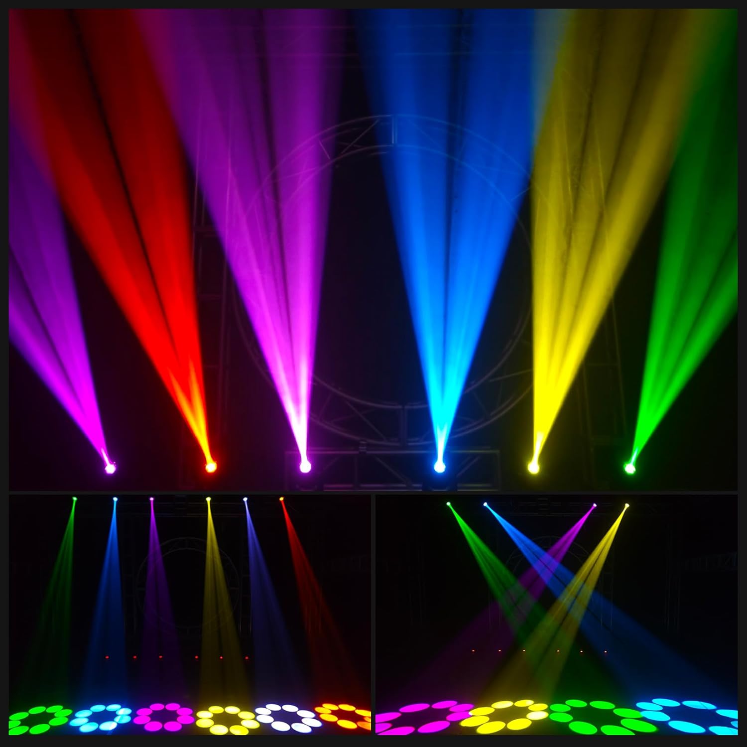 100W LED Moving Head Beam Light with 8 Gobos 8 Colors & 8 Prism Effects, DMX512 and Sound Control for Weddings, Clubs, Stage Lighting