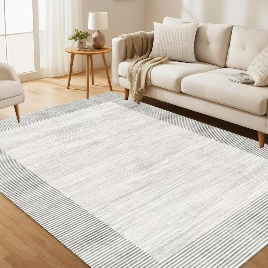 Tapis de couloir gris 60x90 pour habiller et protéger le sol du salon