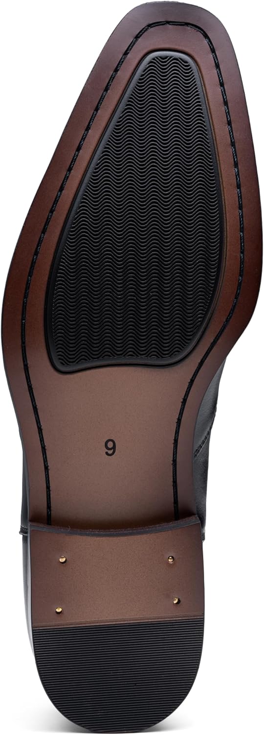 Jousen Men's Chelsea Boots Polished Premium Leather Ankle Dress Boots Classic Retro Slip On Boots for Men - Image 5