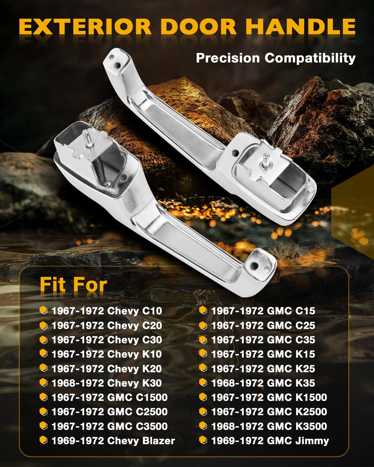 Juego De 2 Manillas Exteriores Cromadas Para Chevy/GMC C/K, Suburban, Tahoe 1995-2000