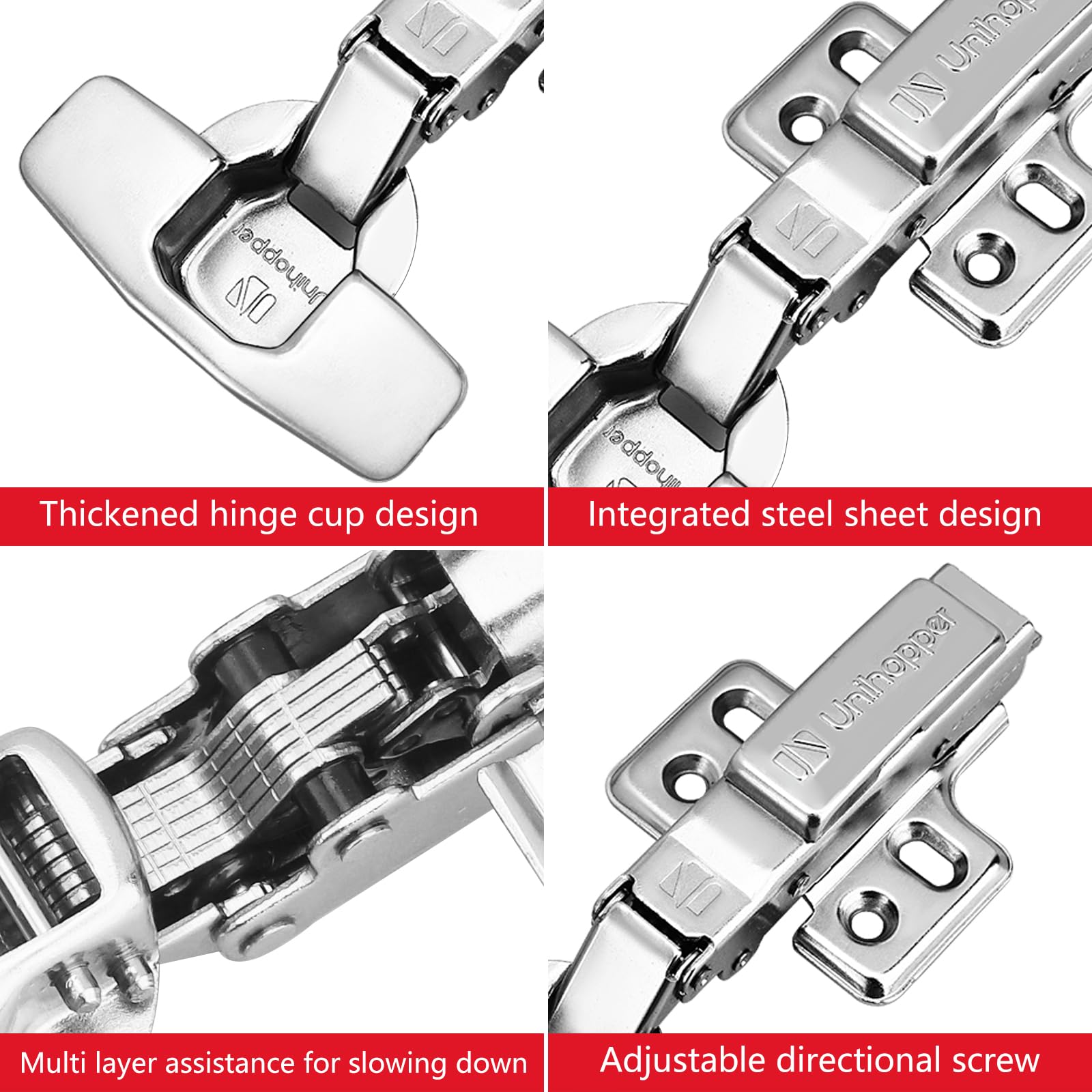 10 Cerniere Inox Per Mobili - 6.7x3.7cm, Spessore 1mm, Con 60 Viti, Nero - Foto 11