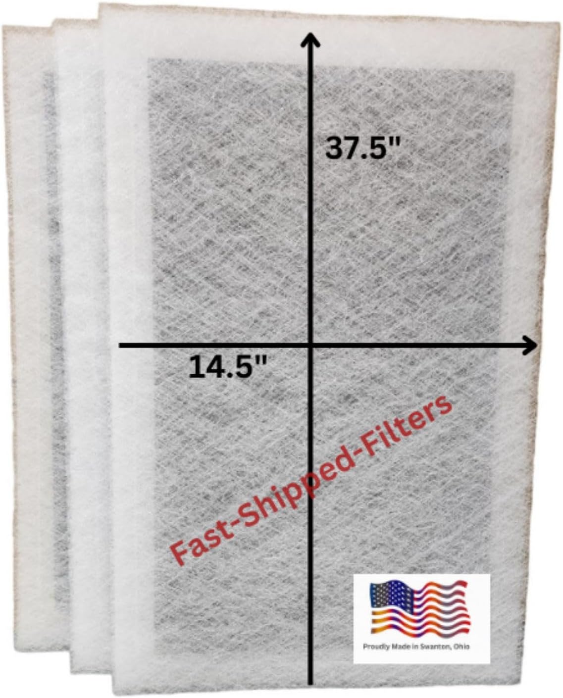 Fast-Shipped-Filters 3 Pack 16×40 Replacement Filter Pads Compatible with Biologic3 Air Cleaner 16×40 Refill White