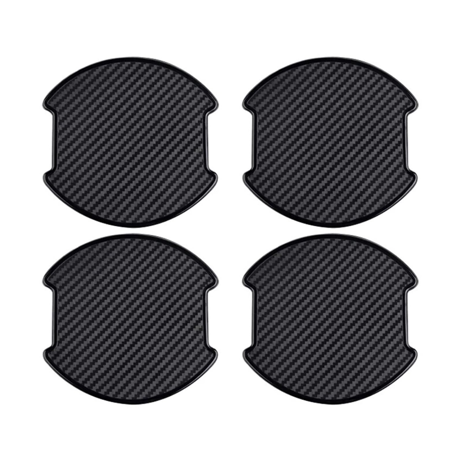 Ssimoo Black 4Pcs Car Door Handle Bowl Sticker Carbon Fiber Universal Scratches Resistant Protector Cover Auto Film Protection Accessories