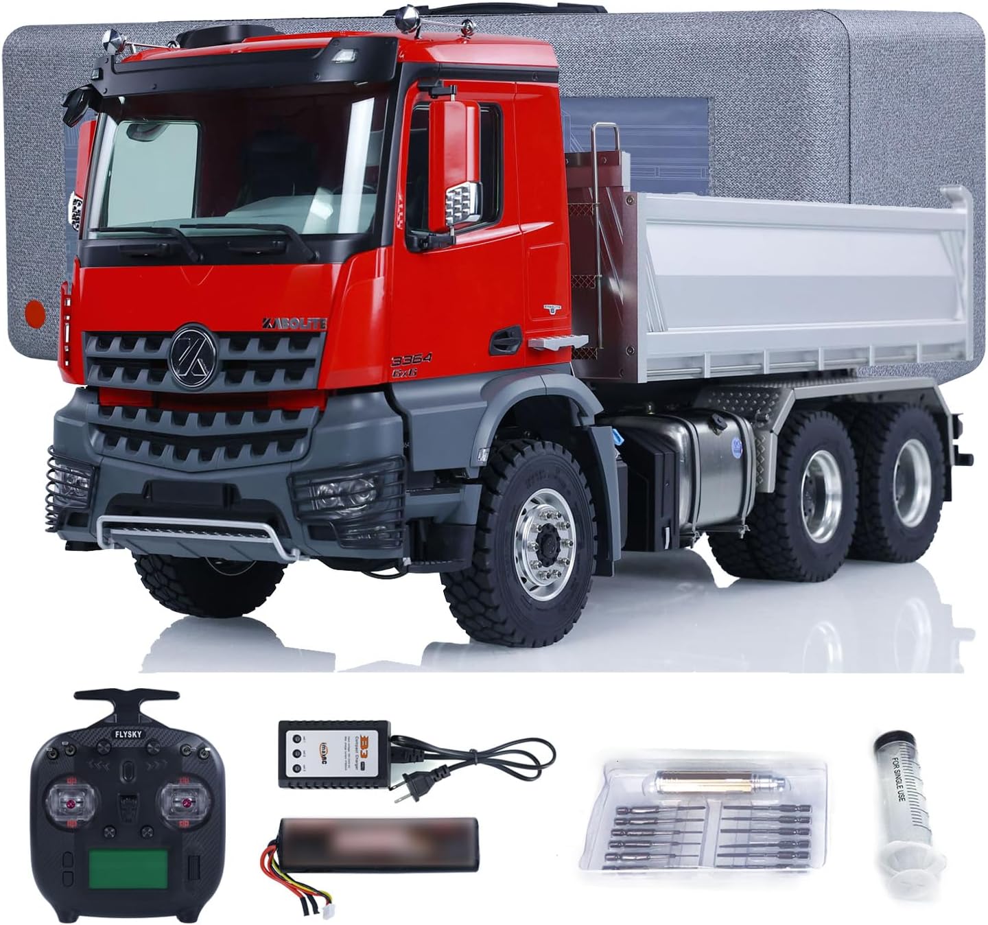 Kabolite 6X6 Hydraulic Rc Dumper Truck 1/14 for K3364 Huina Tipper Cars (Gray)