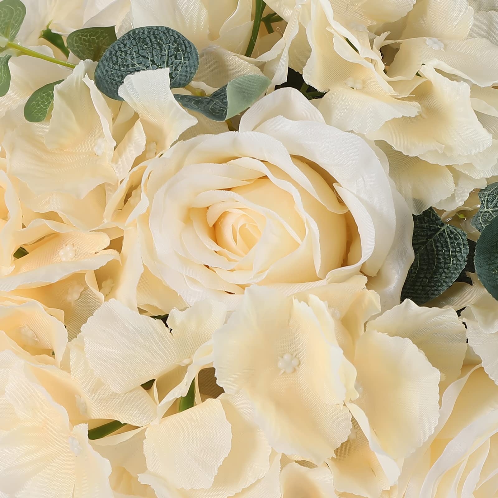 Blumenkugel, 10pcs Künstliche Blumenstrauß mit Sockel Blumenkugeln für Hochzeit Partei Tischaufsätze Blumenarrangement Heim Küche Dekor, Champagner