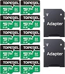 TOPESEL 128GB Micro SD Carte microSDXC TF Carte mémoire Flash jusqu'à 100MB/s, pour appareils photo, drones, smartphones et tablettes, 128GB Carte mémoire SDXC UHS-I, U3, A1, V30