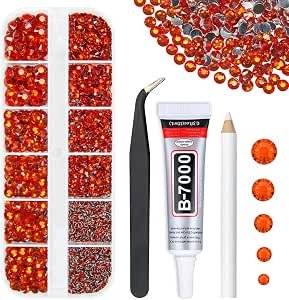 Qiipii 3060PCS Red Crystal Rhinestones - 2mm To 6mm Non-Hotfix Resin Gems For Crafts | With Tweezer & Pen - View #10