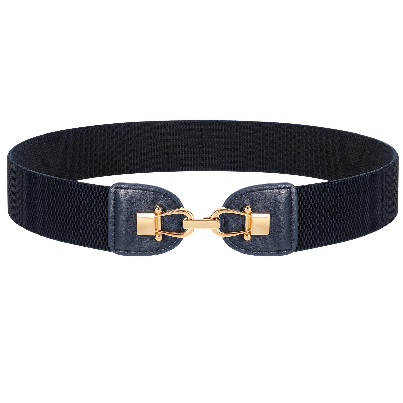 WERFORU Women Elastic Dress Waist Belt Fashion Gold Buckle Ladies Stretch Belt for Dress Jeans