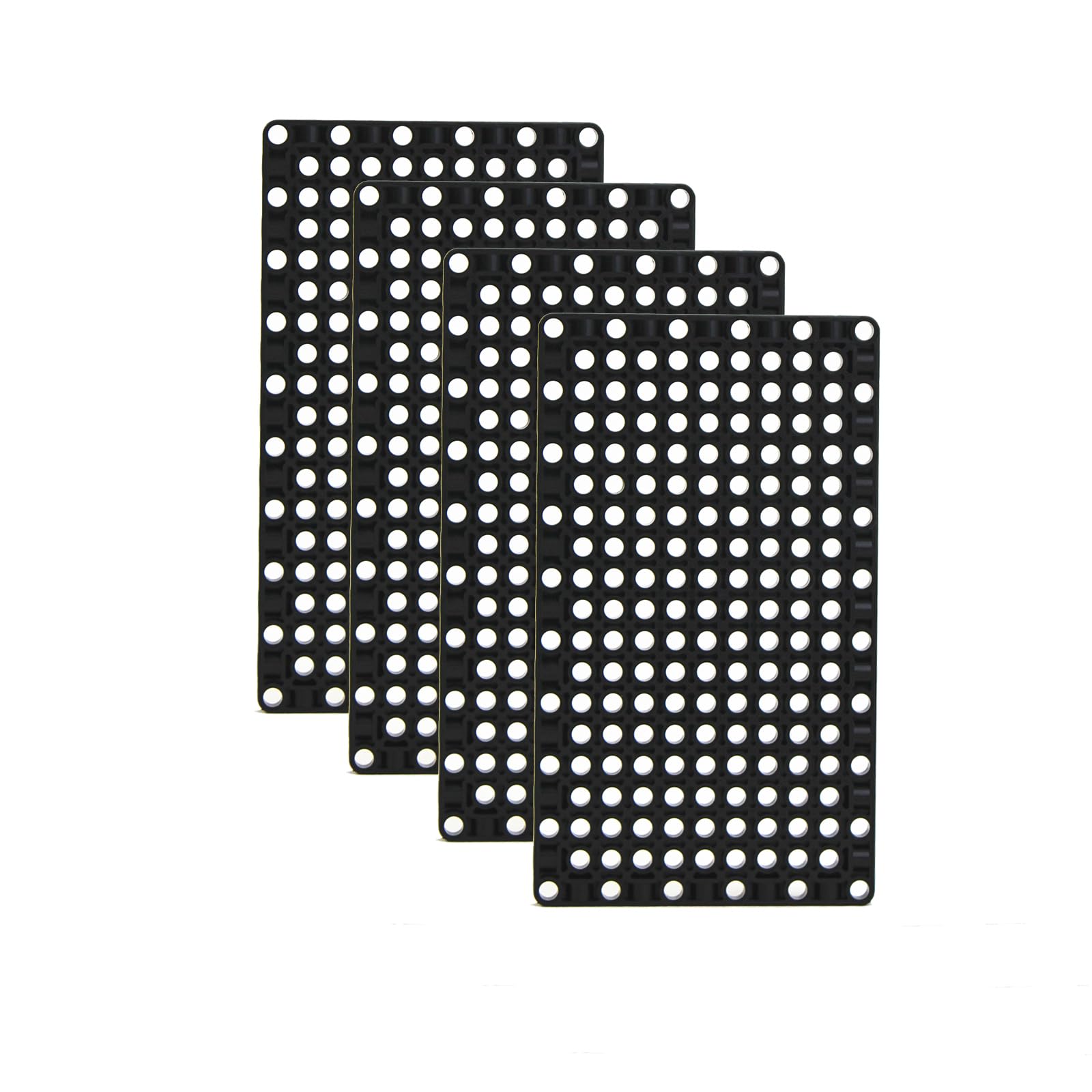 Technical Panel 19x11 Classic Building Base Plates for Building Bricks Compatible with Major Brands Technical Parts Black (4pcs)