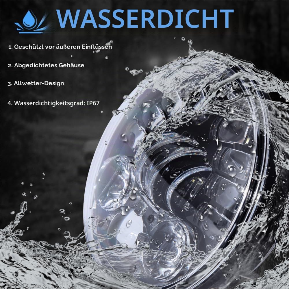 DREAMIZER 5,75 Zoll LED Scheinwerfer E-geprüft mit Blinker Tagfahrlicht Kompatibel mit Harley Dyna Softail Sportster Nightster 48 Iron 883 1200 Wide Glide Low Rider Night Rod Indian Scout Triumph