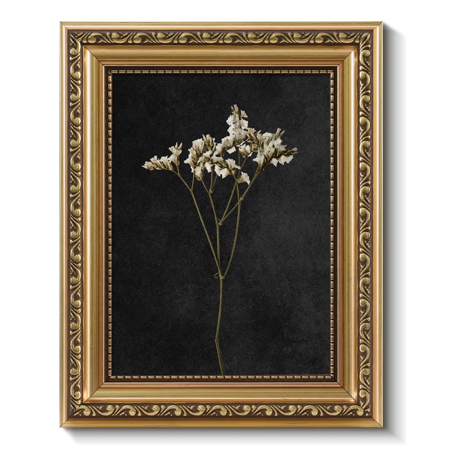 ARPEOTCY Vintage Gold Framed Wall Art, Dark Dried Wildflower Paintings, Small Canvas Prints Artwork with Frame, Classical Victorian Wall Decor for Living Room Bathroom Bedroom Shelf, 8x10 inch โ image 1