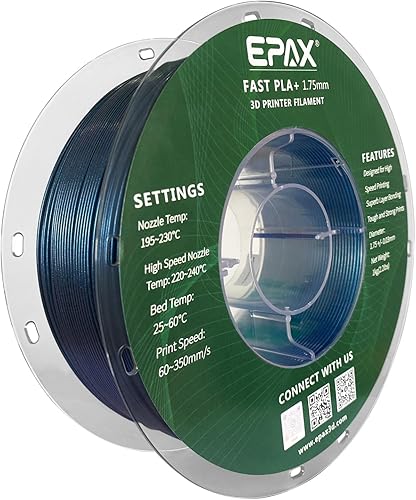 Miniatura 10 de EPAX Filamento PLA+ de 0.069 pulgadas, filamento de impresora 3D PLA Plus rápido Plus, filamento de impresión 3D de alta velocidad, precisión