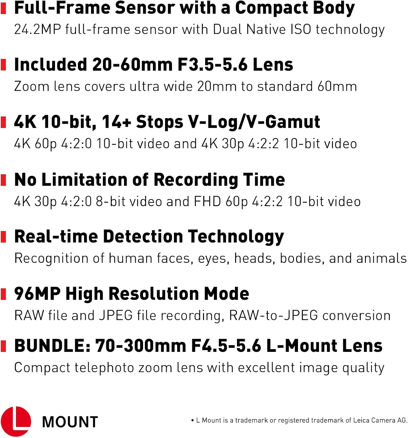 Panasonic LUMIX S5 Full Frame Mirrorless Camera (DC-S5KK) and LUMIX S Series 70-300mm Lens (S-R70300)