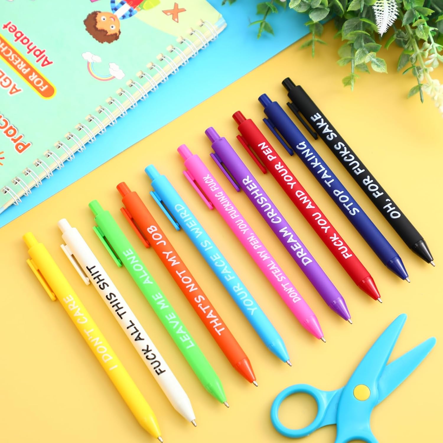 Crtiin 10 Pcs Funny Pens for Adults Fun Ballpoint Pens Bulk with Sayings Novelty Quotes Black Ink for Christmas Women Men Coworkers Colleagues Office Gifts(Bright Color,Snarky) - Image 3