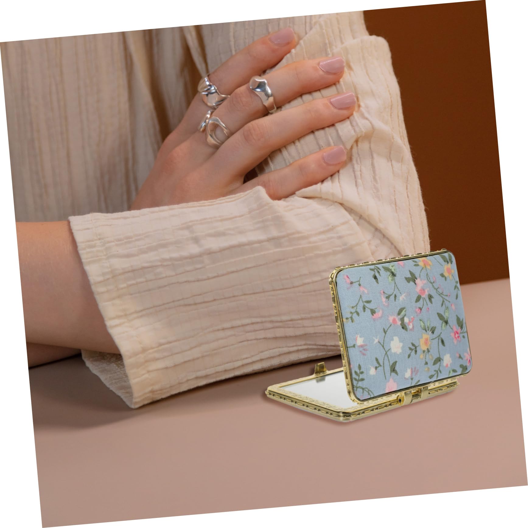 12 Kompakter Handspiegel Faltbare Kosmetikspiegel für Handtasche Spiegel