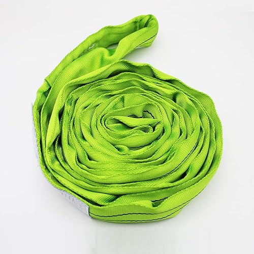 Indusafe Correas de elevación redondas sin fin de poliéster verde, 9 pies de longitud, 5,300 lb. Capacidad vertical, cesta de 10,600 libras