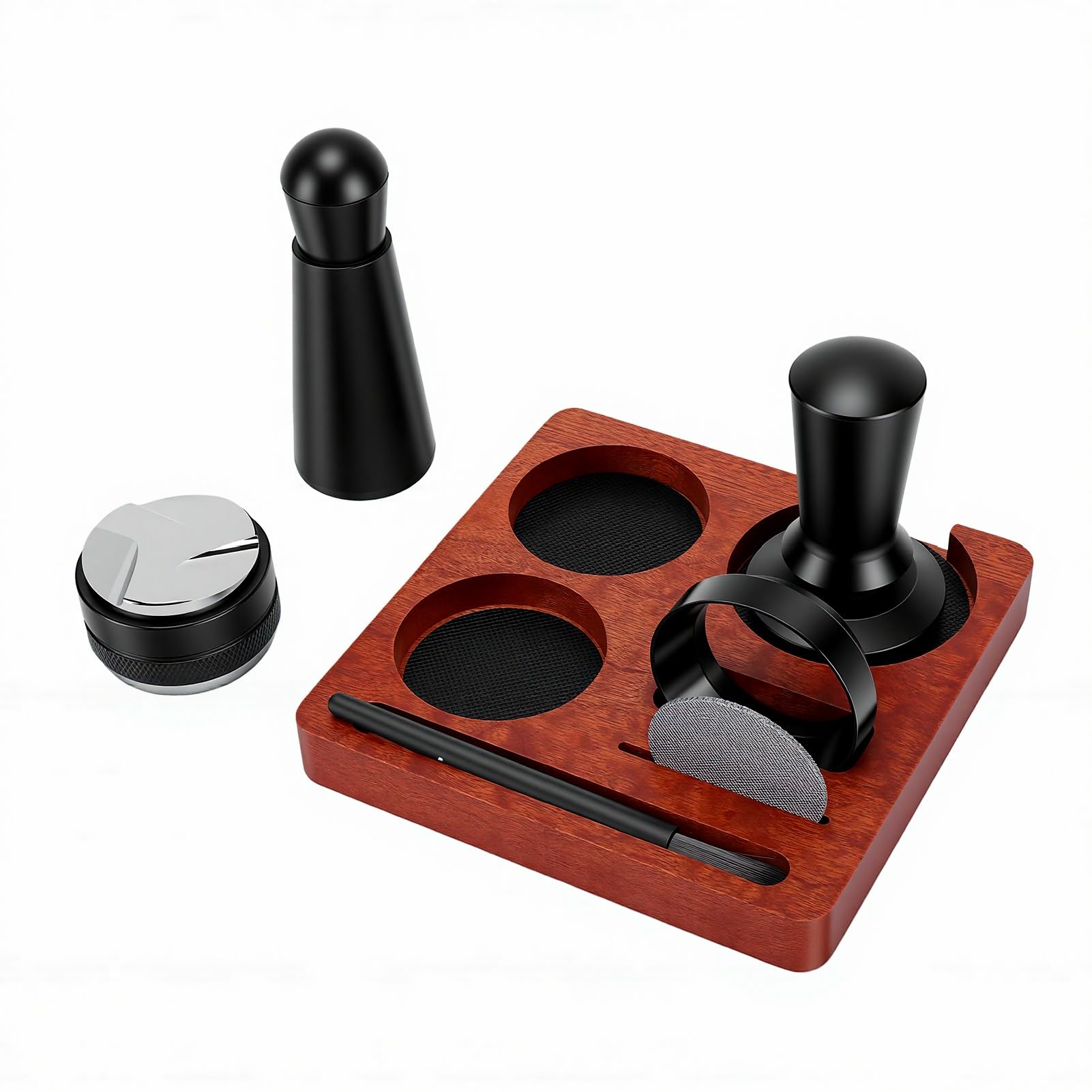 Topiky Kaffeemaschinen-Zubehörset, Kaffee-Tamperstation mit 51-mm-Tamper, Nadel-Kaffeeverteiler, Dosiertrichter, Puck-Sieb, Kaffeewerkzeuge für Siebträger