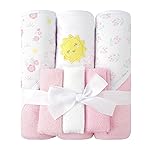 Viviland Baby Towels and Baby Wash Cloths Set Hooded Baby Towels Baby Wipes Absorbent Bath Face Towels Burp Cloths or Face Towels for Girl Boy 6-Pack Size 28 x 28 Inch(Sunshine)