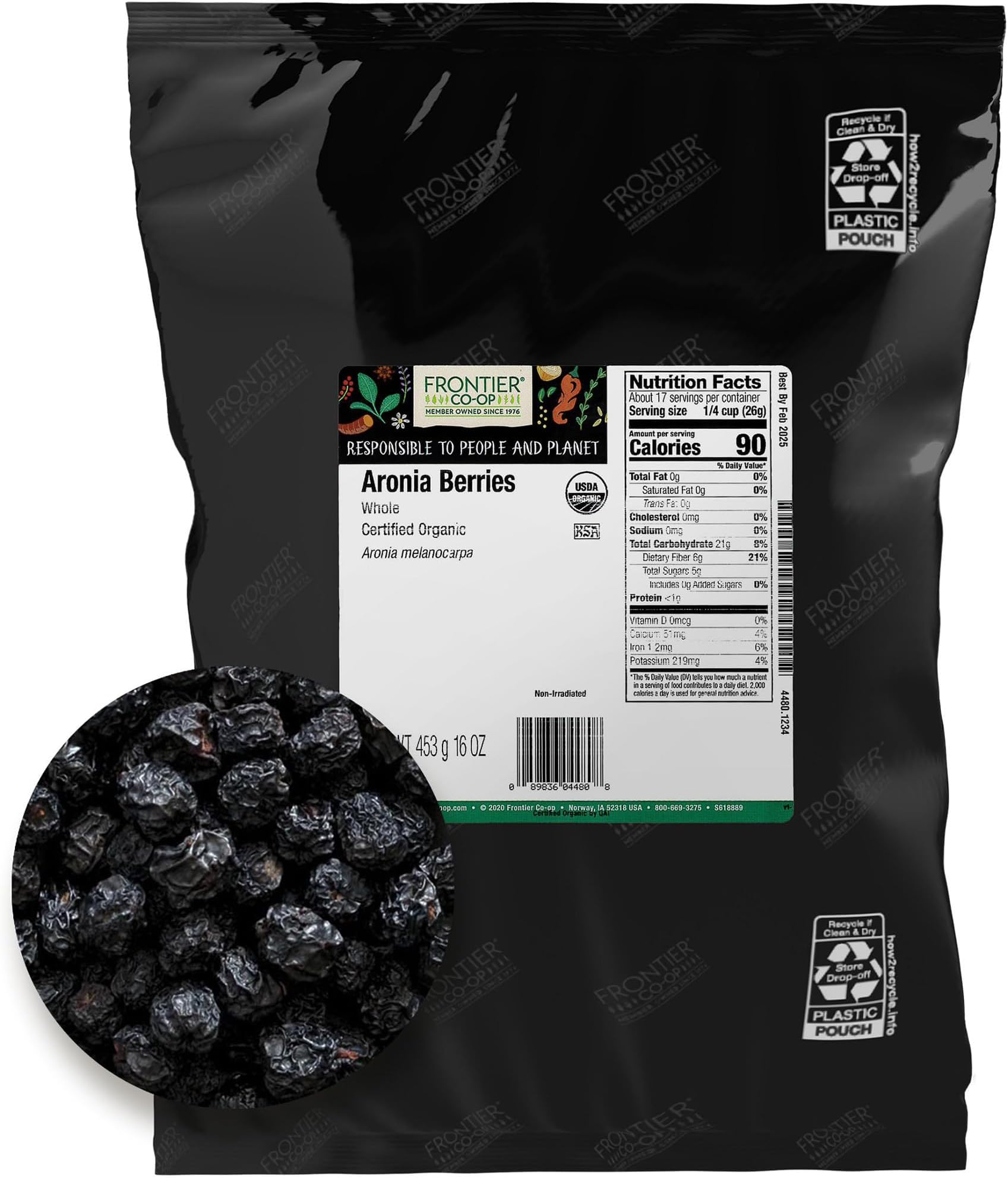 Organic Whole Aronia Berries 1lb