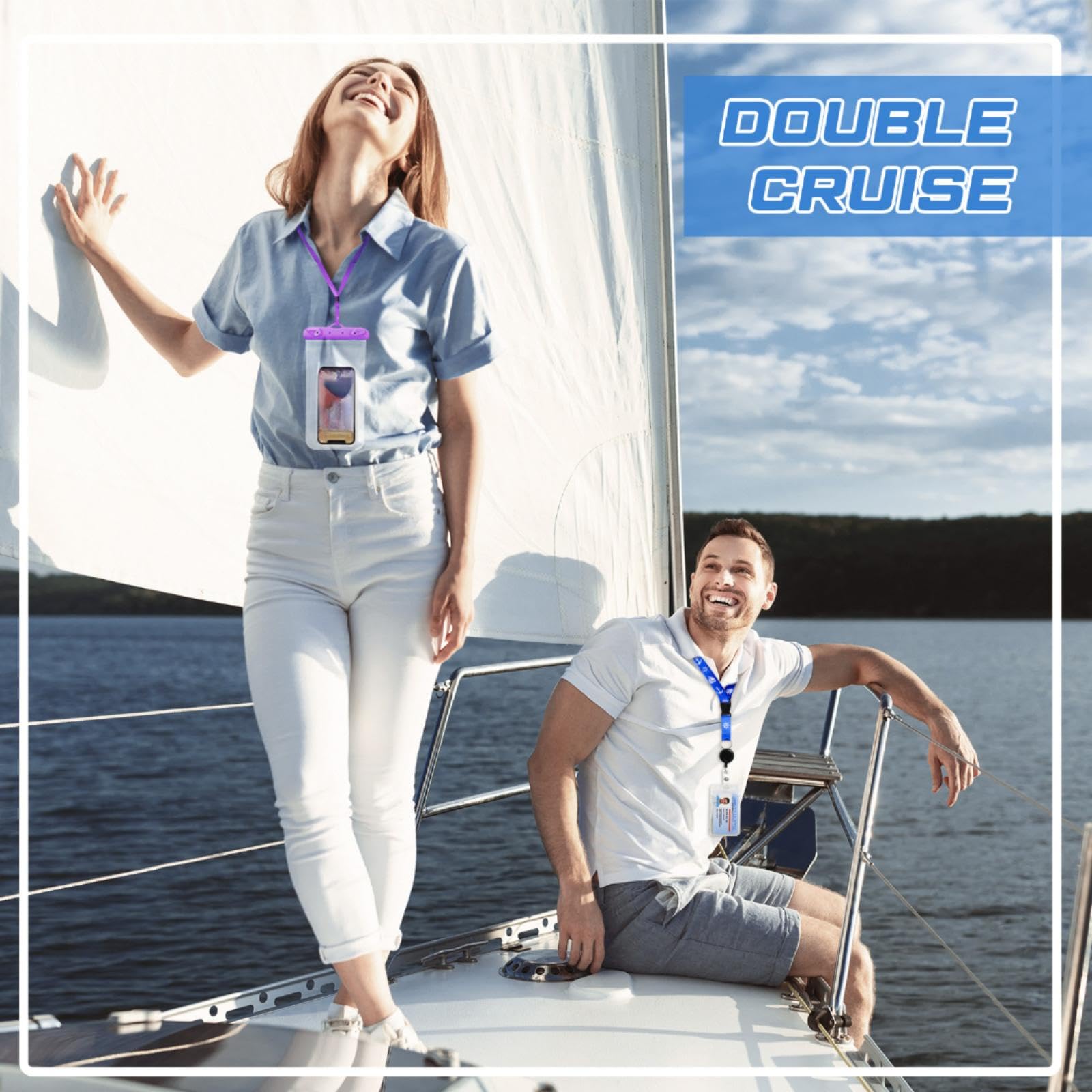Tenceur 18 pezzi Cruise Essentials Power Strip 6 ganci 2 cordino per carte 4 etichette bagagli 2 borsa telefono 1 stendibiancheria 2 fascia asciugamano