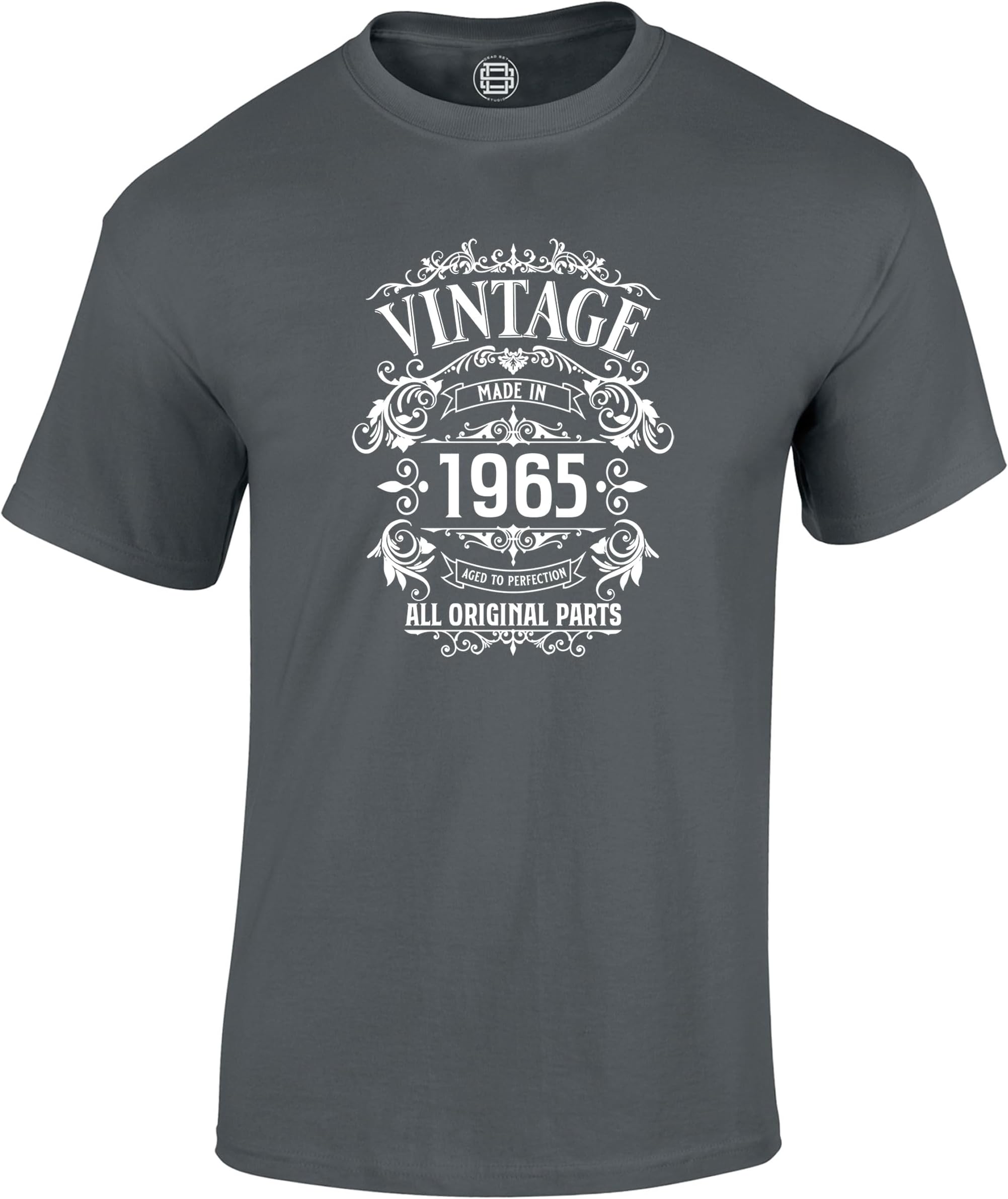 Dead Set Studio Mens 60th Birthday Gift T Shirt - 1963 All Original Parts - Born in 1963, 60th Birthday Gifts for Him, 60th Birthday Gift Idea for Men