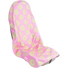 Car Seat Cover Protector Front Seats,for Gym Workout,Running,Swimming,Beach and Hiking,Waterproof Sweat Towel Bucket Seat Covers for Trucks SUV Jeep Flower and Pink, 1Pcs