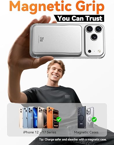 Miniatura 2 de Cargador portátil magnético, banco de energía de 10000 mAh, PD de 20 W de carga rápida para batería Magsafe, cargador inalámbrico esencial de viaje