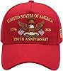 Gorra JOVGANK del 250 aniversario de EE. UU.: gorra ajustable del 250 aniversario de los Estados Unidos con bordado retro 1
