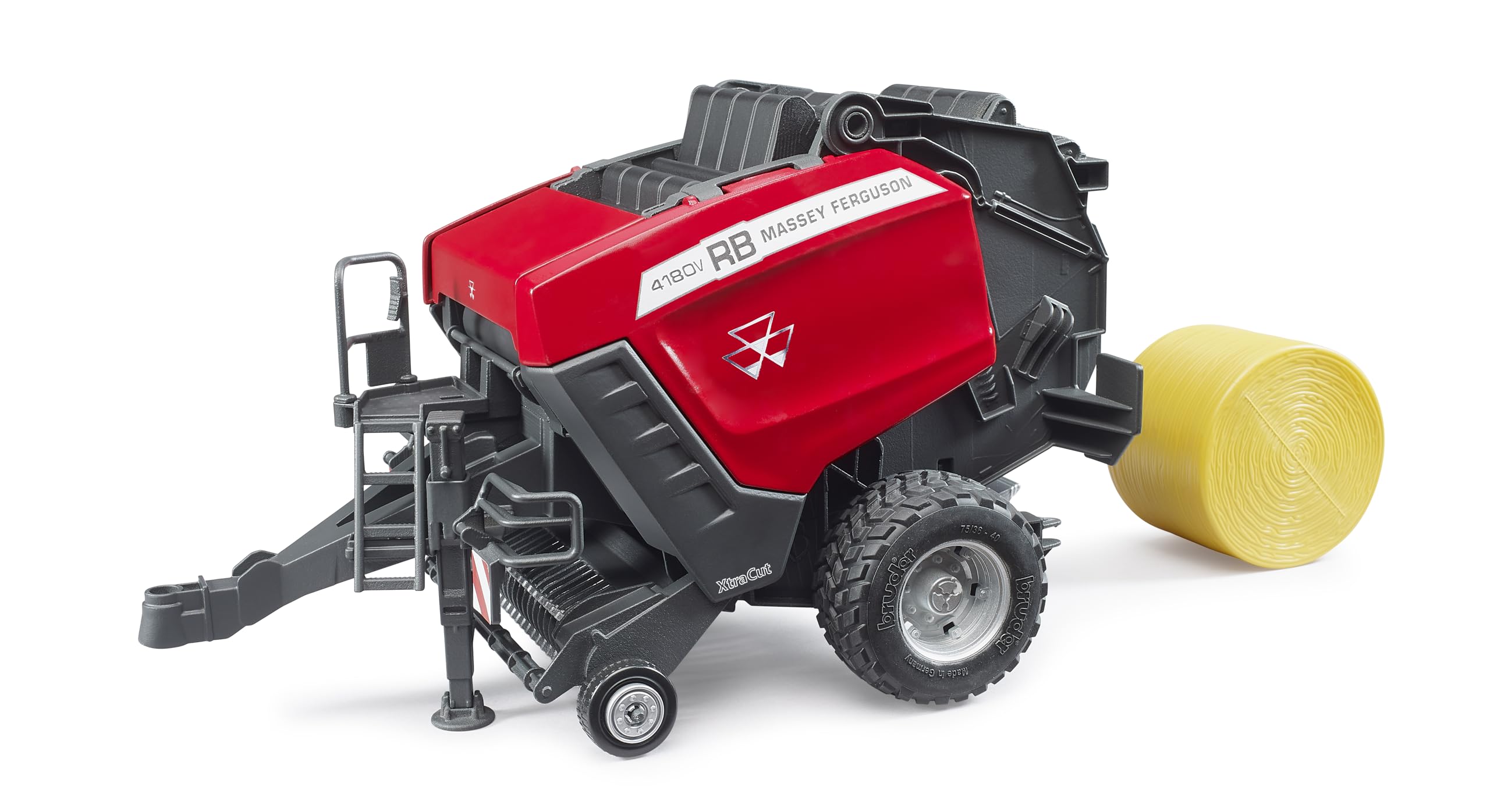 bruder 02039 - Massey Ferguson pressa per balle rotonde RB 4180 V - pressa per balle, mietitrice, fattoria, trattore, balle di paglia