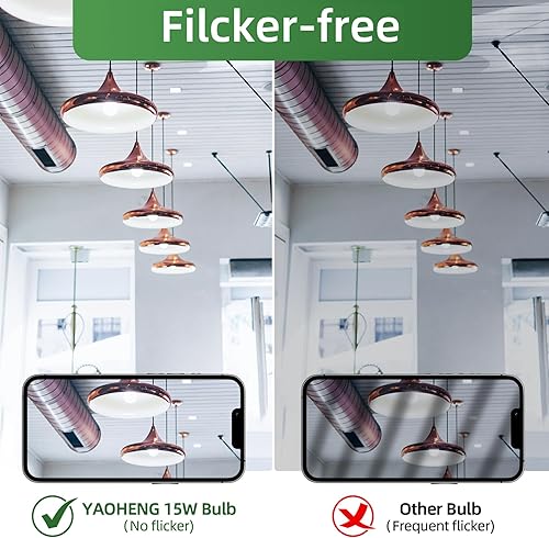 Miniatura 6 de Bombilla LED A19, bombillas LED equivalentes a 100 W, luz blanca diurna de 5000 K, 1500 lúmenes, base E26 estándar, no regulables, bombillas