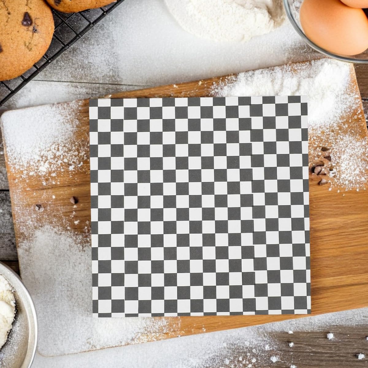 100 Hojas de Papel para Hornear Diseño Cuadriculado, Papel Resistente al Aceite para Sándwiches y Hamburguesas, Adecuado para Picnics y Barbacoas Color Aleatorio