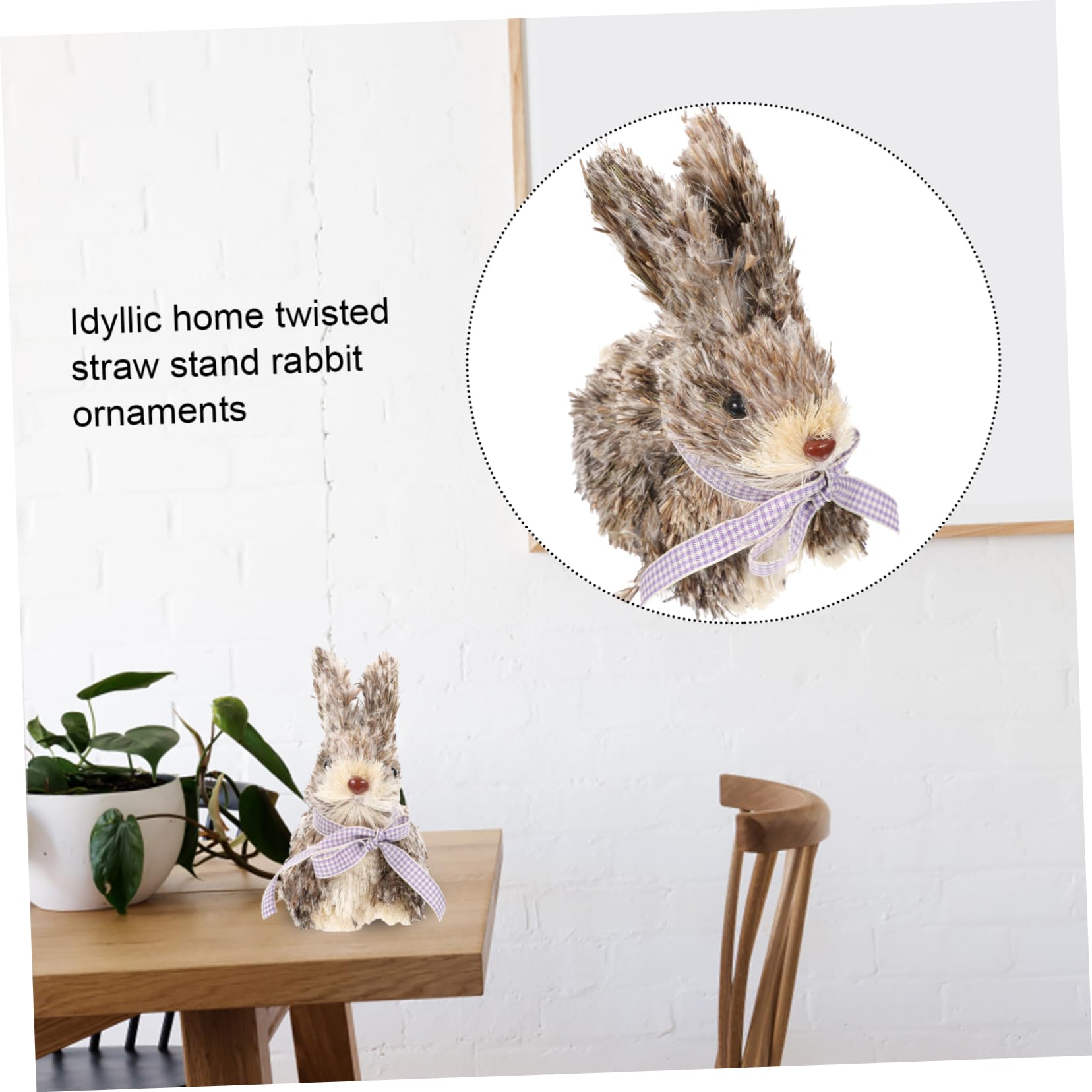 ULTECHNOVO 2pièces Ornement De Lapin Fait Main Décoration Adorable pour Pâques Et Intérieur Figurine pour Maison