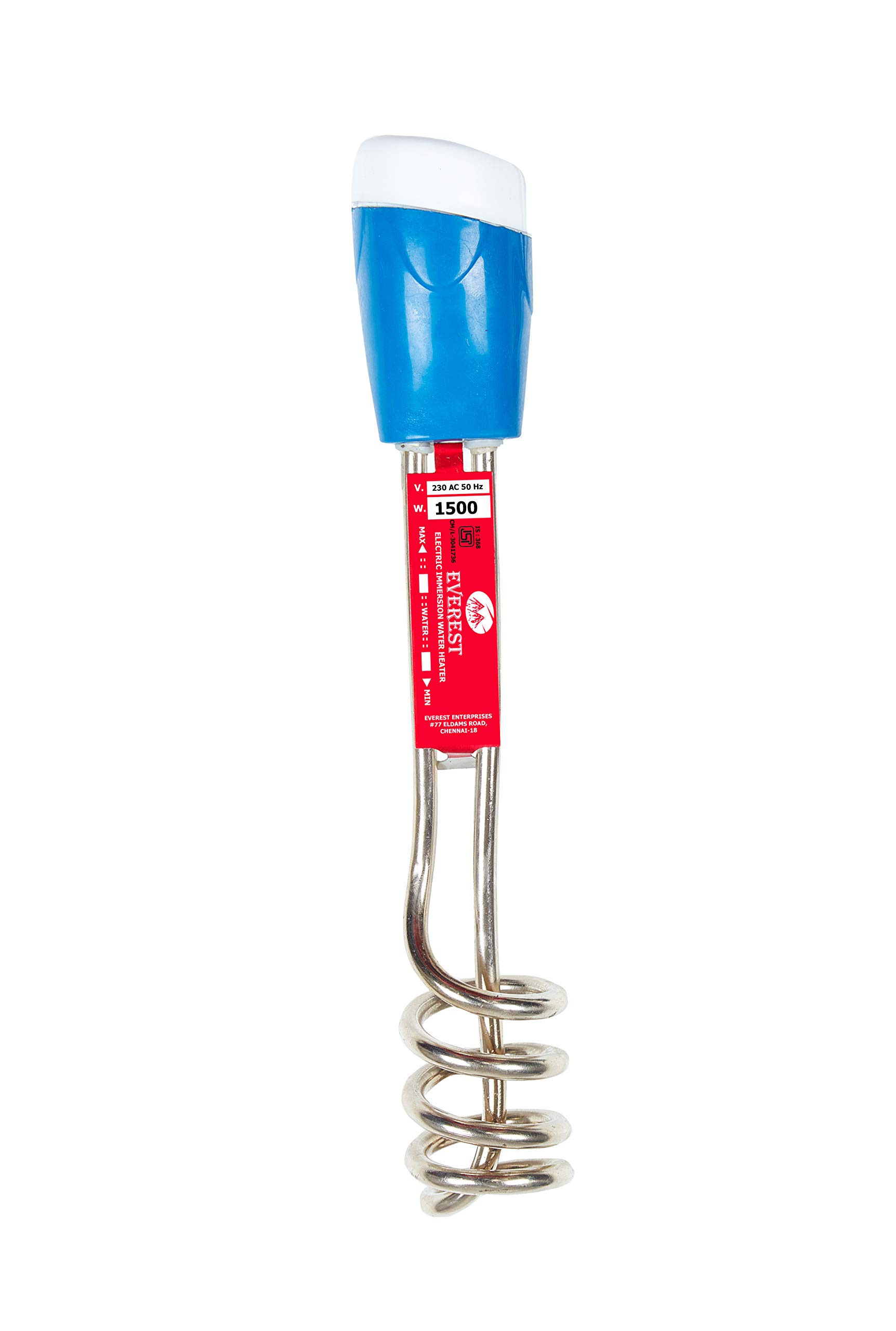 Buy Everest 1500W Pure Copper Immersion Water Heater Rod with Full Water  and Classic Shock Proof (Green) Online at Low Prices in India - Amazon.in