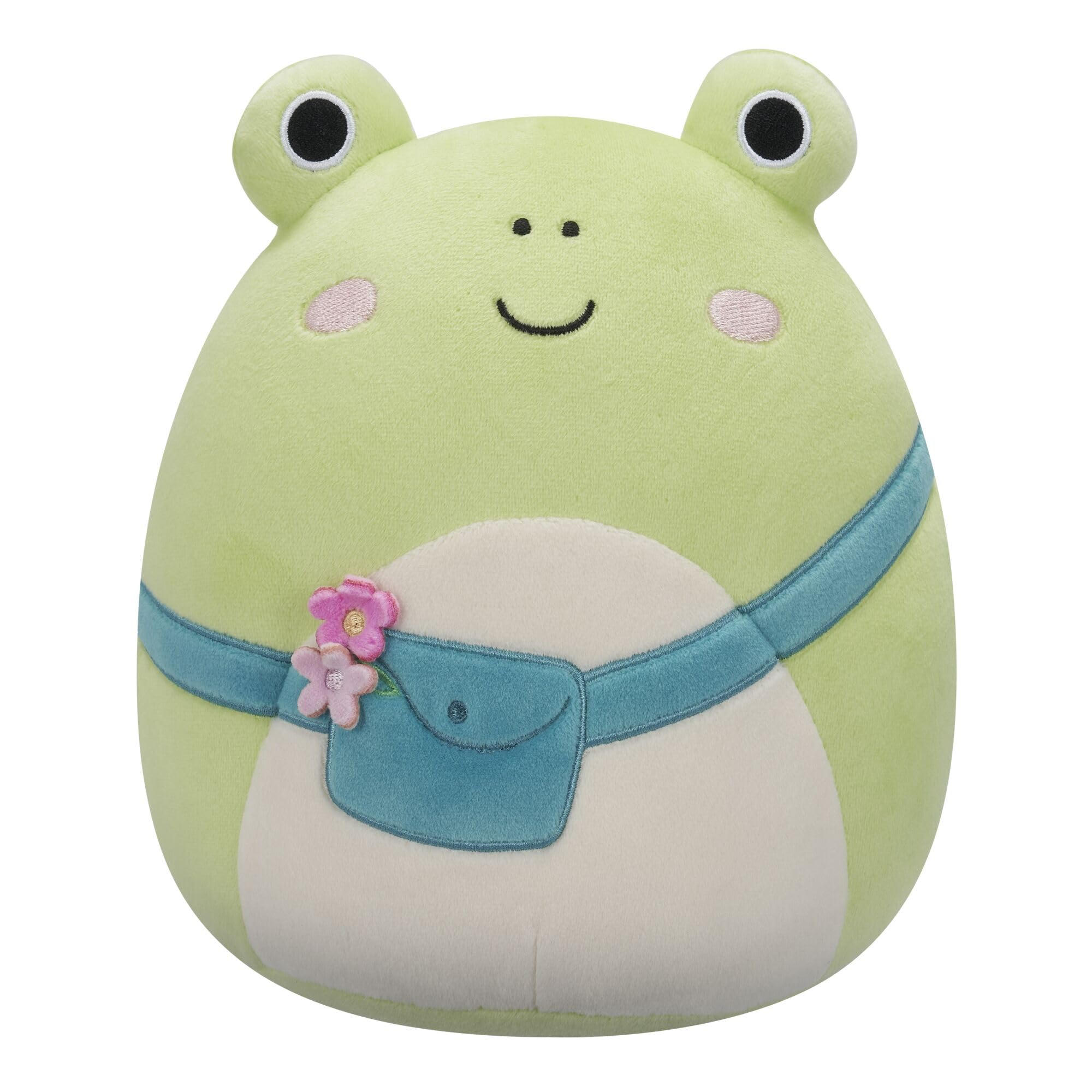 Squishmallows Original 7.5-Inch Wendy the Green Frog with Crossbody Bag - Official Jazwares Plush