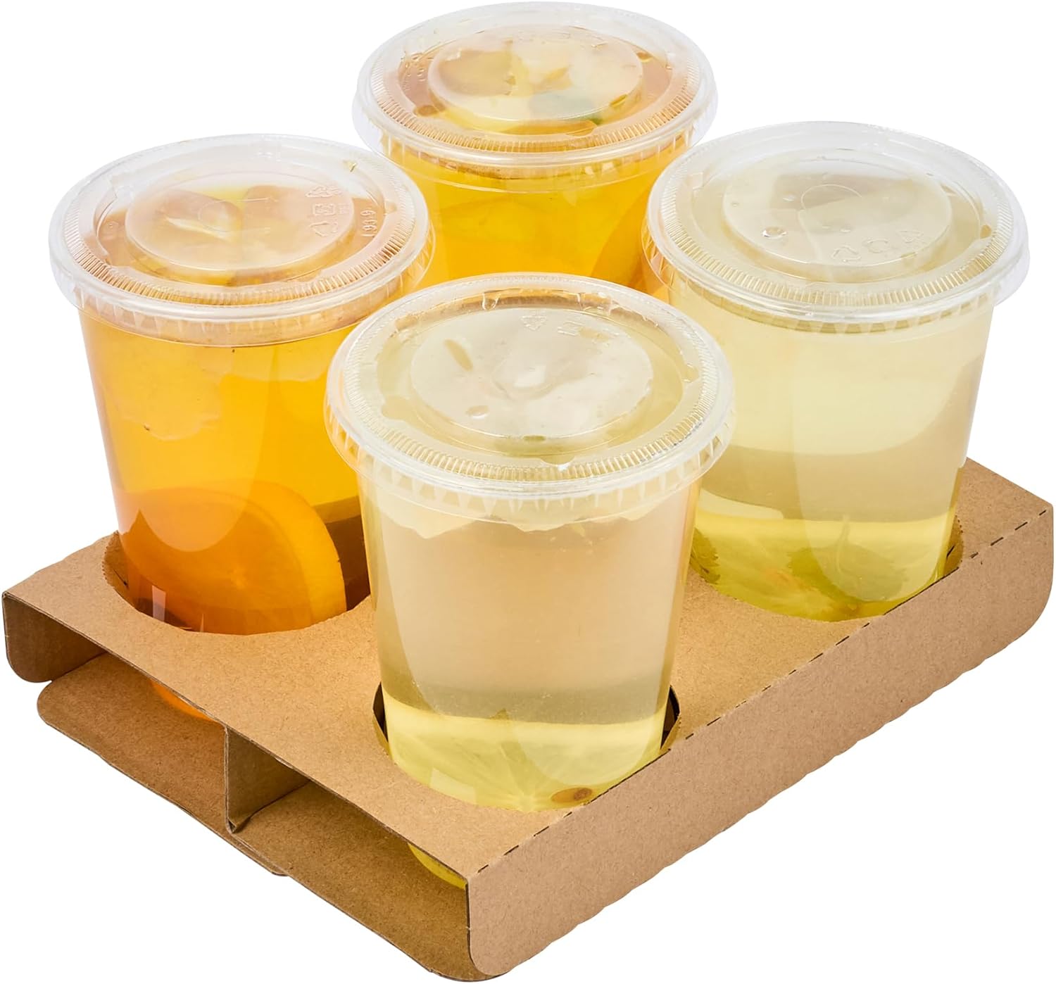 Restaurantware Saving Nature 8.5 x 6.5 x 1.4 Inch Drink Carriers 100 Disposable Cup Carriers - Holds 2 Or 4 Cups Convertible Kraft Paper Drink Holders For Delivery Or To Go