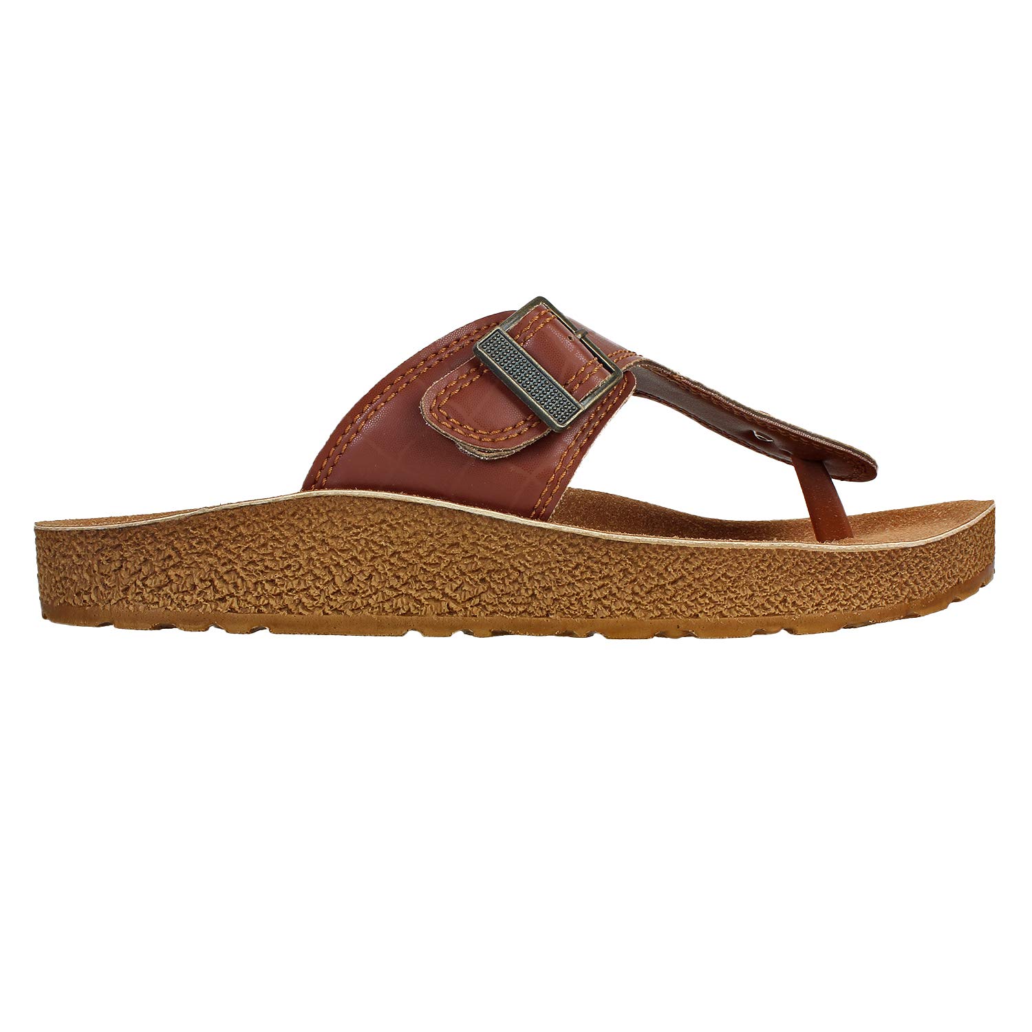 AEROWALK Stylish T-Shape Fashion Sandal/Slipper for Men | Comfortable | Lightweight | Anti Skid | Casual Office Footwear (KC12_TAN_11_NT) 1