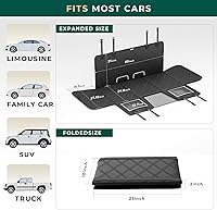 Vista 5 de Funda de asiento de automóvil de fondo duro para perros, soporta hasta 500 libras, extensor de asiento trasero impermeable para perros, hamaca