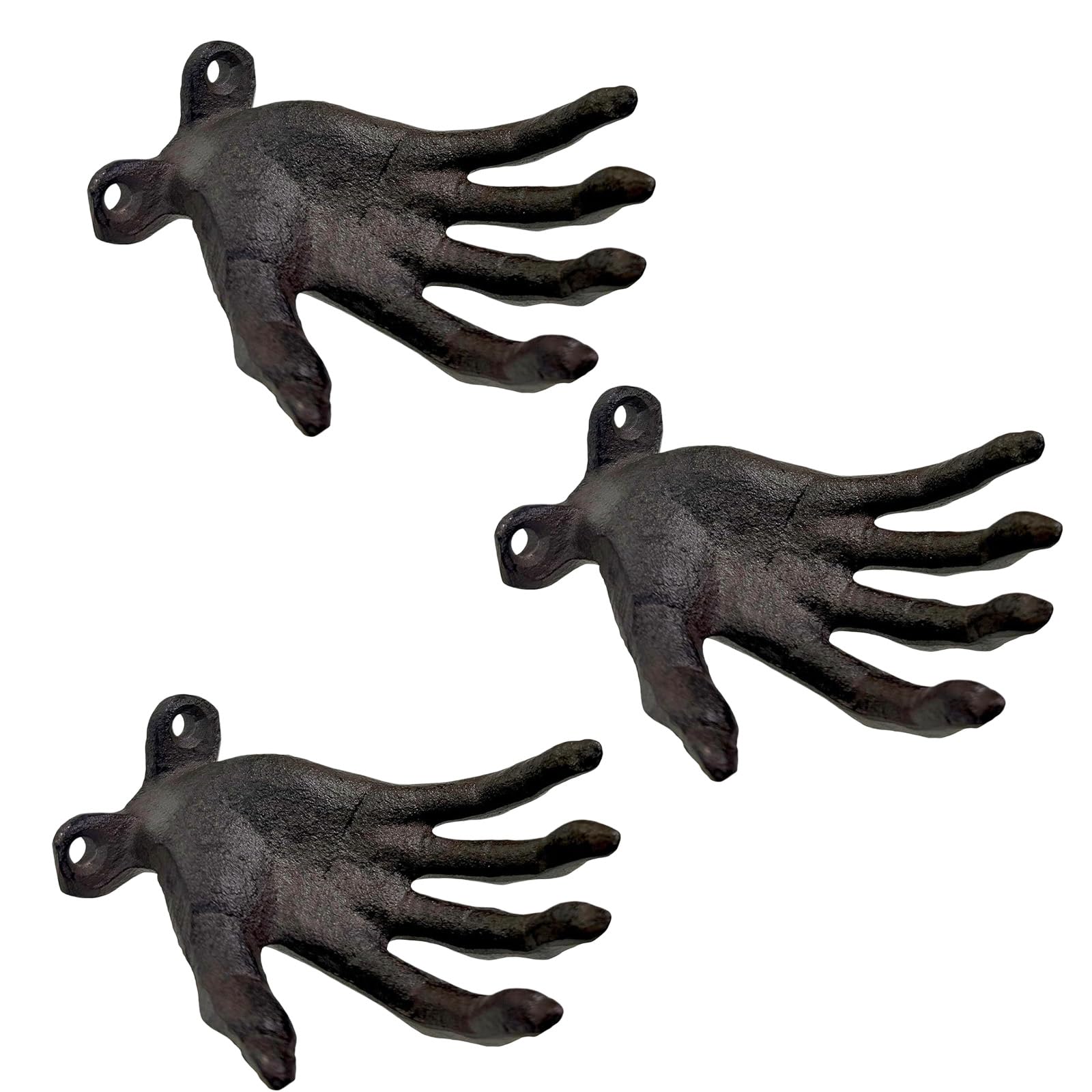 Qusinfc Antiqued Distressed Finish Resin Witch Hand Wall Mounted Hook for Haunting House Halloween Themed Interior Decoration Scary Hand Wall Hook
