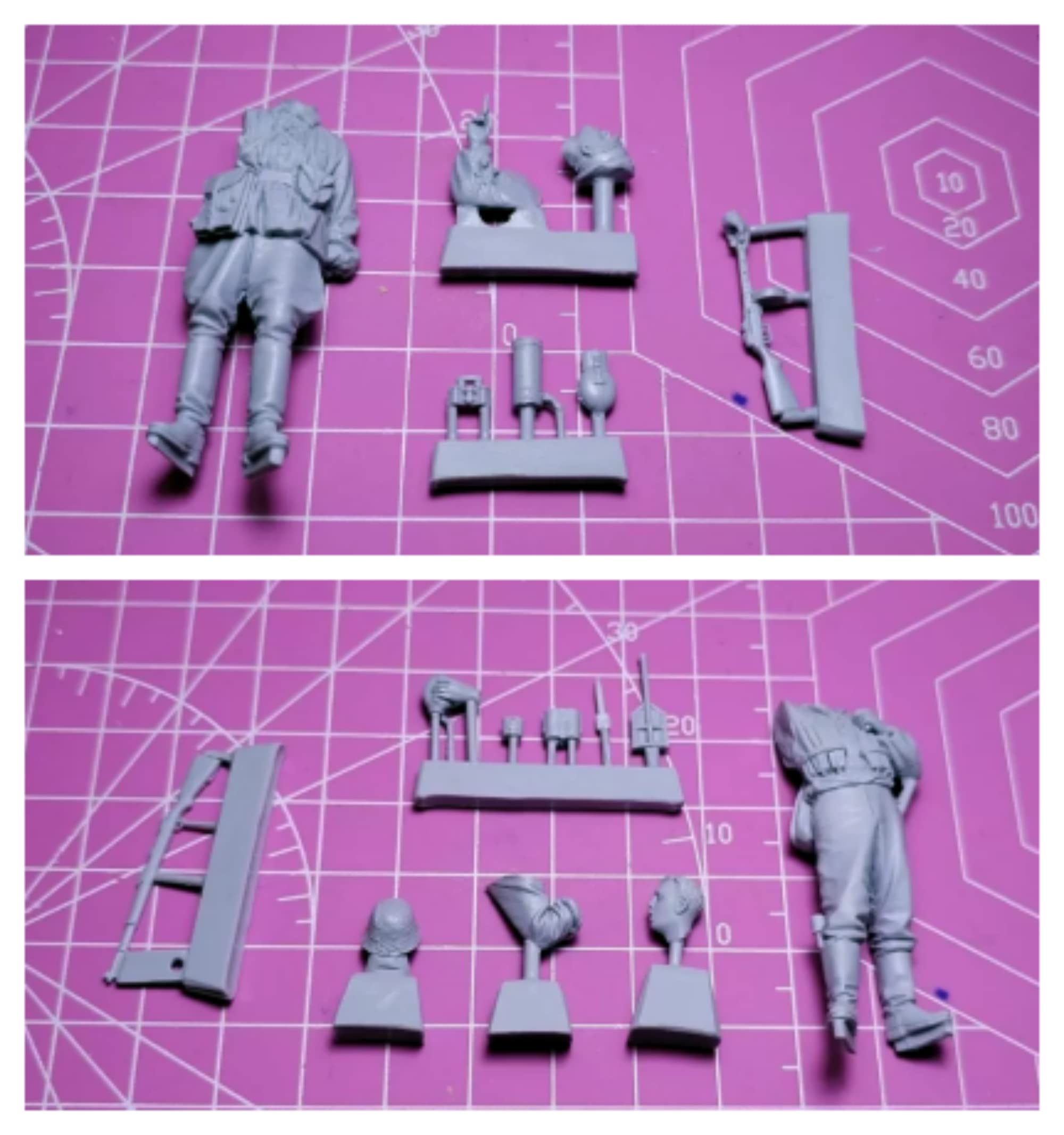 Set Figure Resina 1:35 Seconda Guerra Mondiale - 6 Soldati Tedeschi In Battaglia, Non Assemblate