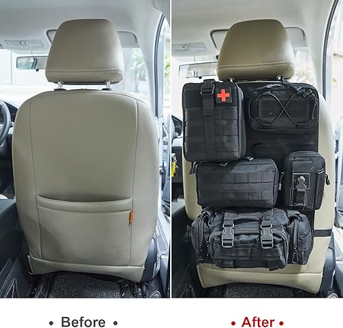 Miniatura 5 de Paquete de 6 organizadores tácticos para camión, almacenamiento para asiento trasero, bolsa de almacenamiento para asiento de automóvil, paneles