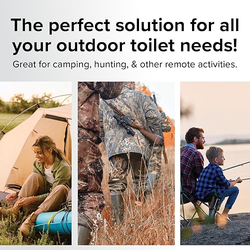 Miniatura 8 de Camco Asiento de inodoro con tapa, se adapta a cubos de 5 galones, incluye 3 bolsas de basura de inodoro (41546), color negro