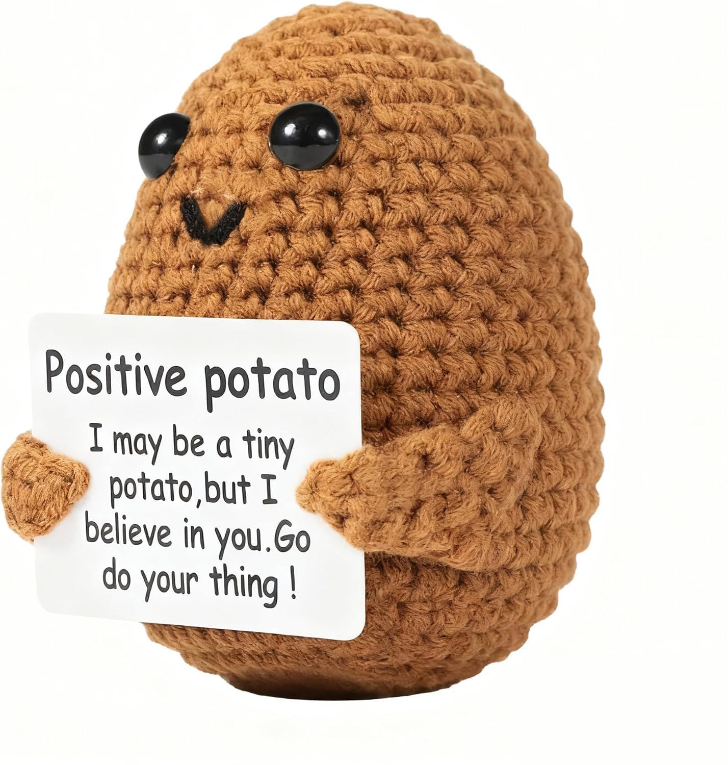 Pocket Hug Positive Potato, Mini Plush Figures, Funny Positive Potato Doll, Creative Knitting Wool Potato Doll for Courage Gift, Get Well Gifts, Birthday Gift