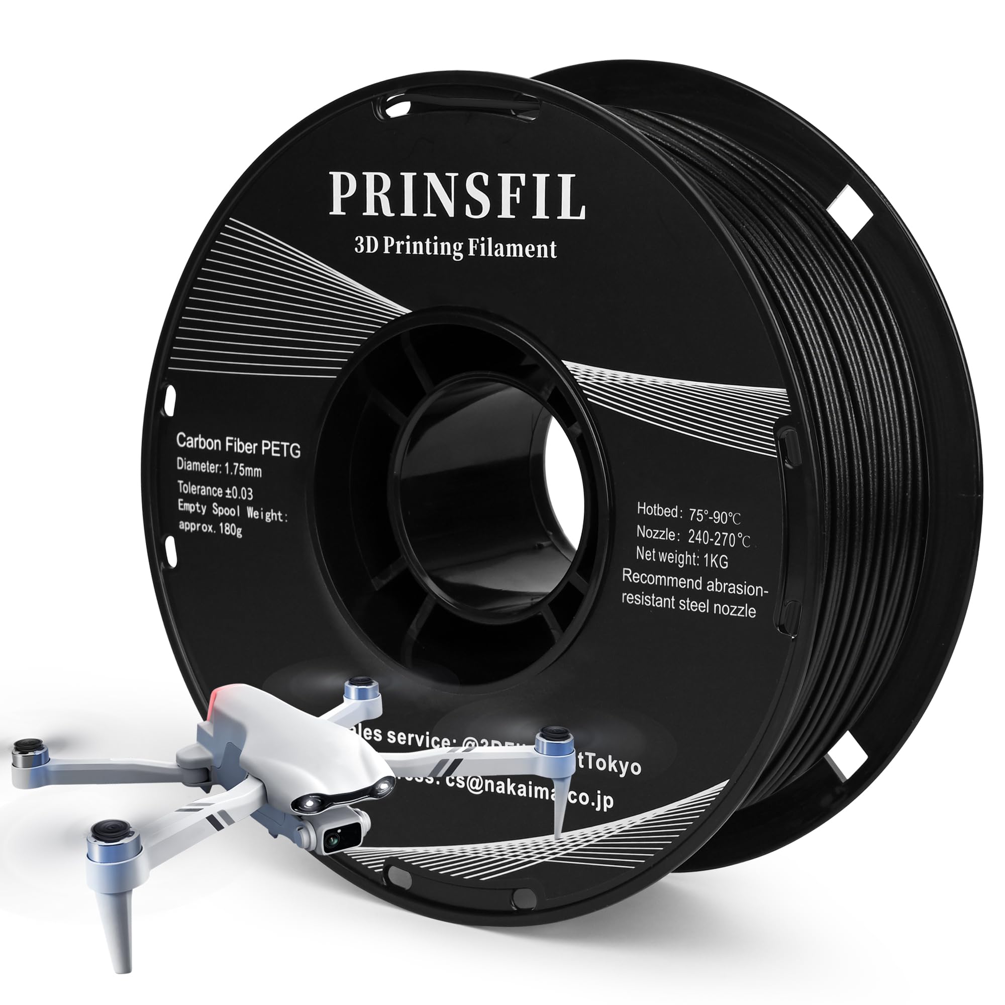 Amazon.co.jp: PRINSFIL カーボンファイバー PETGフィラメント 1kg