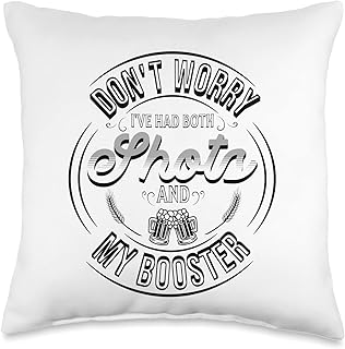 Don't Worry I had Both Shots And My Booster | Funny Vaccine Throw Pillow