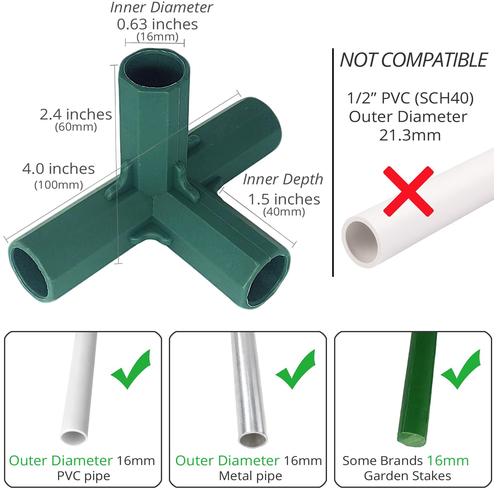 Gardeningwill Lot De 10 Raccords En PVC à 4 Voies 25 Mm Pour