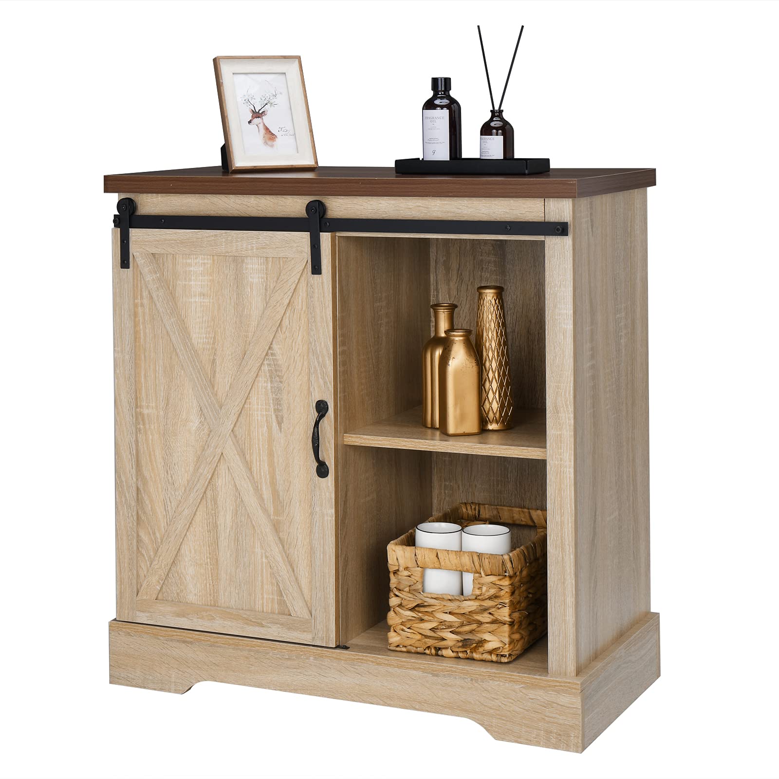 Buy VINGLI 32" H Farmhouse Storage with Sliding barn Doors