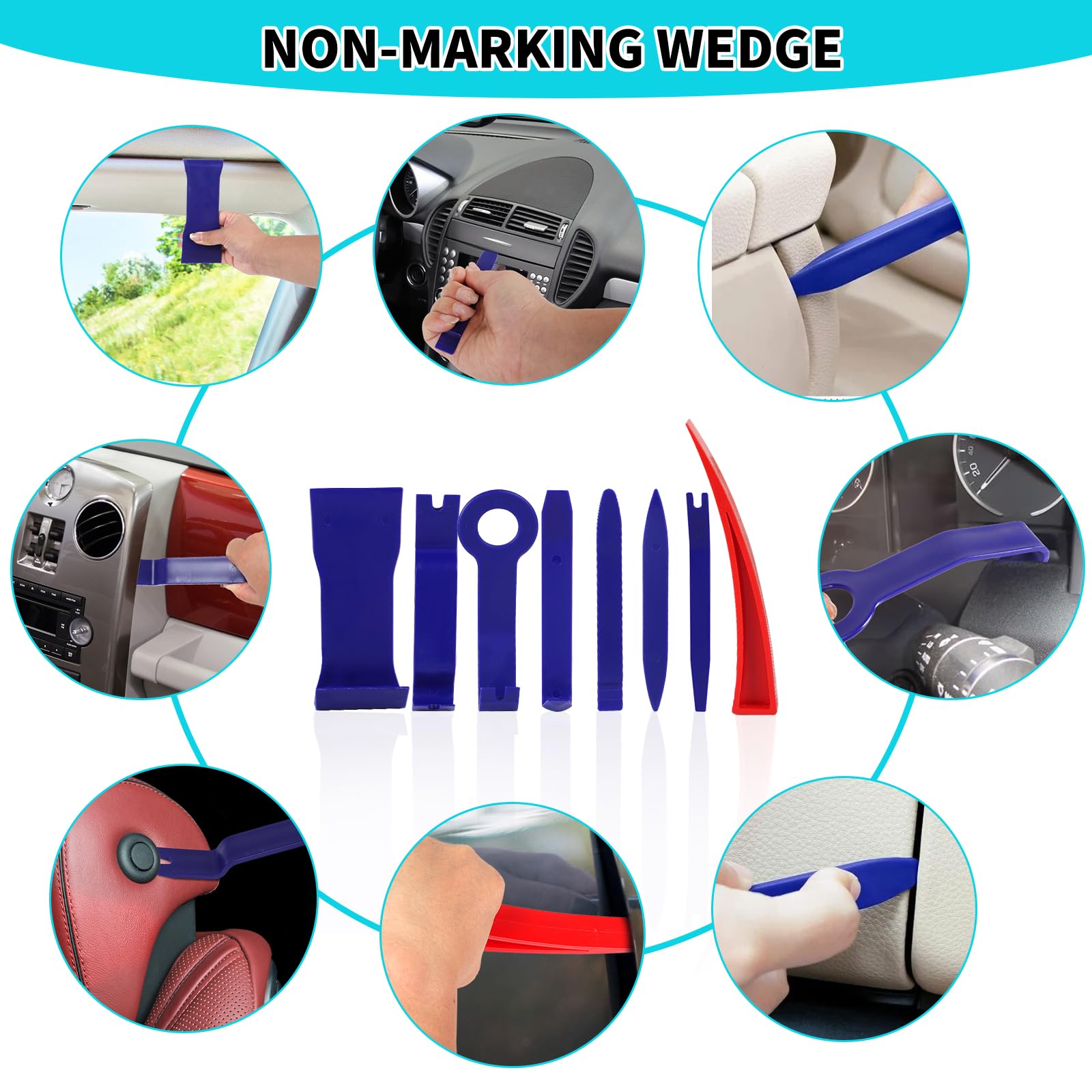 SWAWIS 24 Herramienta Profesional para Coche con Pinza de Largo Alcance, Herramienta de Palanca Cojín de Montaje en Coche y Juego de Manoplas de Emergencia para Abrir Puertas y Ventanas del Coche