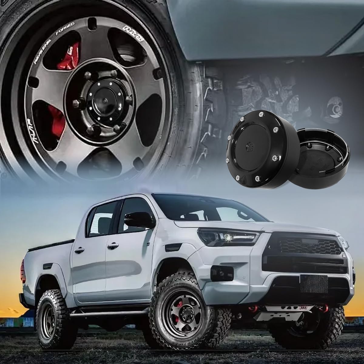 4Pcs 3.62in Center Wheel Cap for Mayhem Wheels Center Cover Replacement 81232090f-2 C1080502b （OD:3.62in/ ID:3.35in
