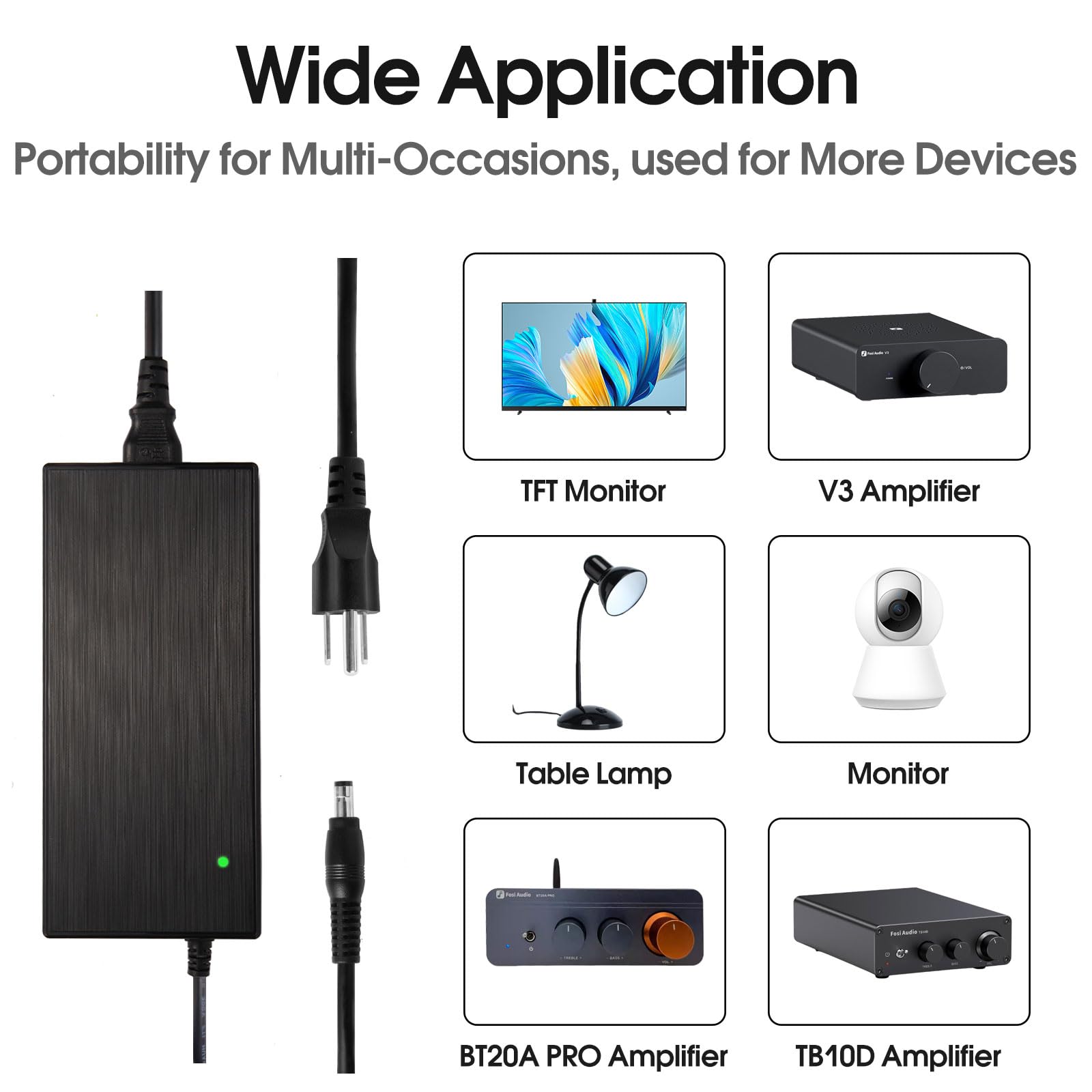 DC48V Netzteil 480W 48V 10A Adapter für Home Audio Verstärker | Kompatibel mit ZA3, V3, V3 Mono, TB10D, Für BT20A Pro TPA3255 Stereo Class D, Für A07 & A07 MAX & A08 PRO & A70