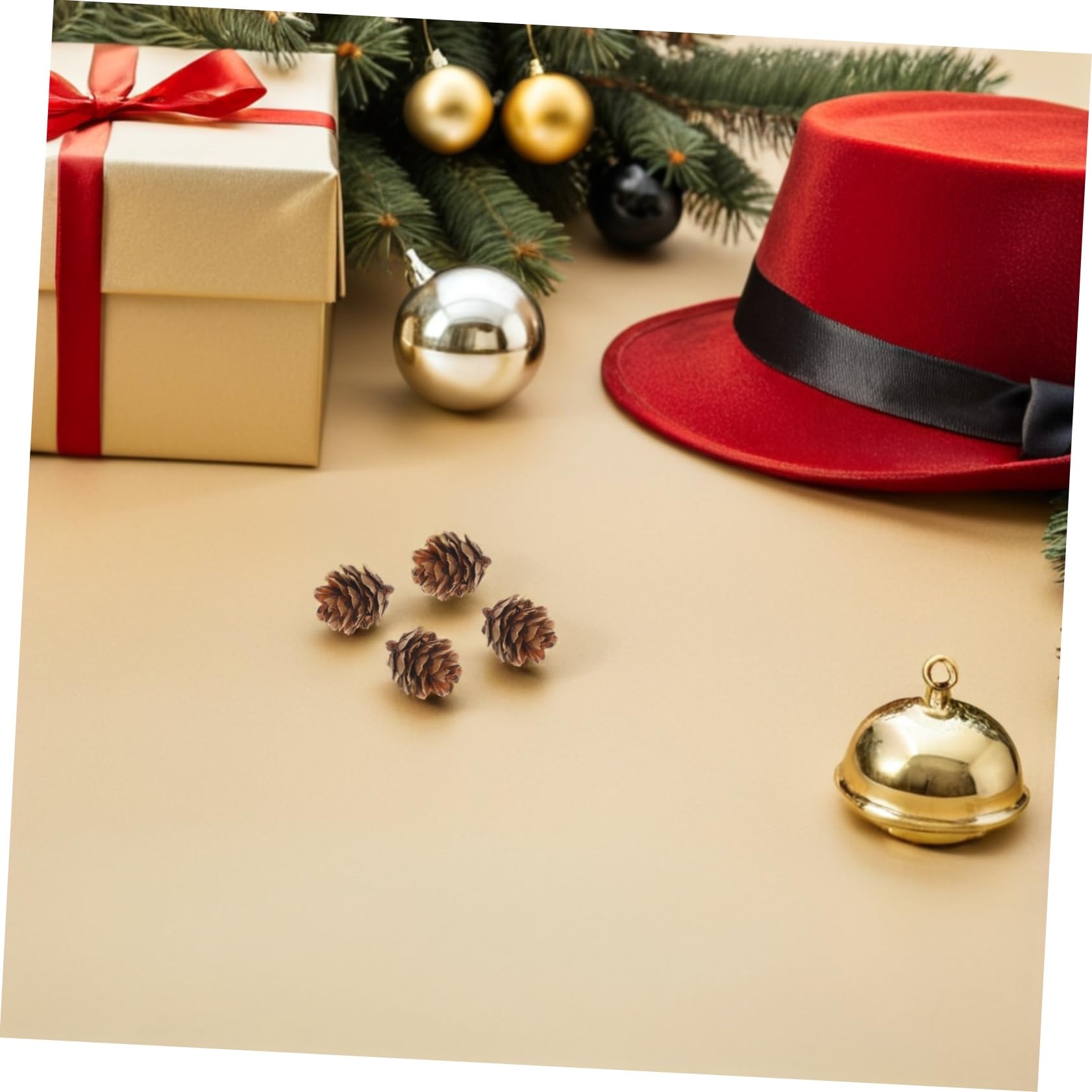 GLEAVI Kleiner Kiefernzapfen Weihnachtszapfen aus Kiefernzapfen mit Rustikalem Design Wiederverwendbar für Wohnzimmer und Innenräume als Hängende Dekoration